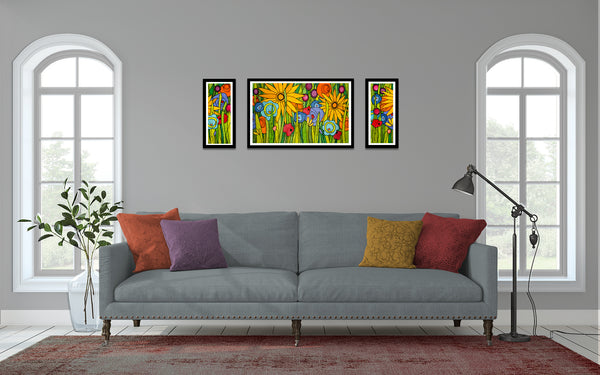 Be Wild ~ Triptych  20 X 32 and 2 - 10 X 20