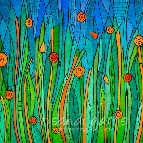 Orange Poppies  30X30
