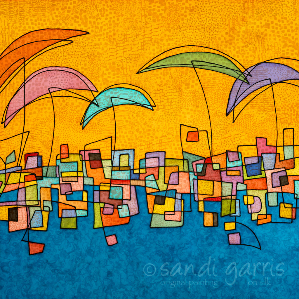 First Day At The Beach   12X12