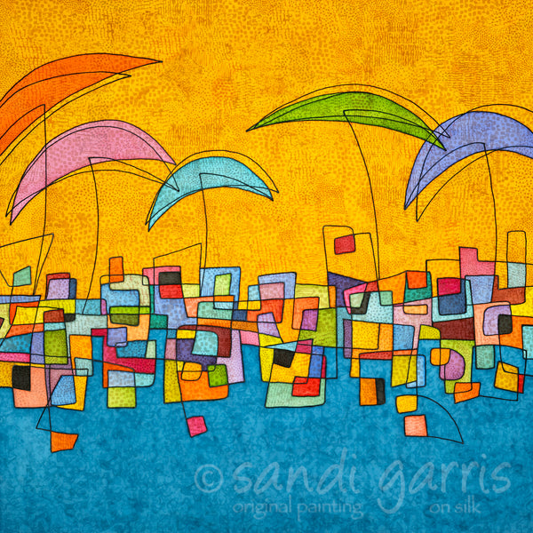 First Day At The Beach  30X30