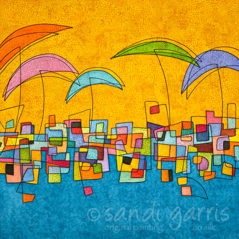 First Day At The Beach  30X30
