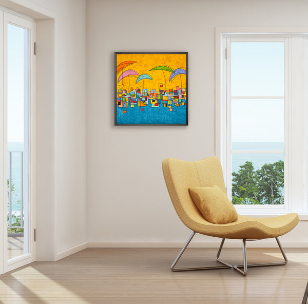 First Day At The Beach  30X30