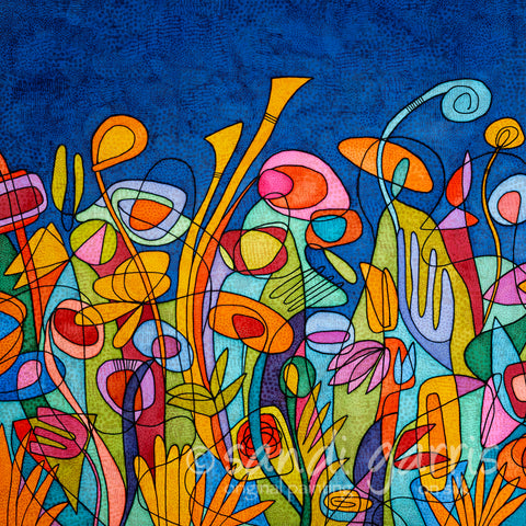 Garden Blues  16X16