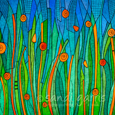 Orange Poppies  12X12