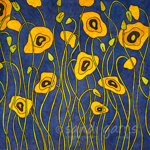 Poppy Roma Poppies Of Rome - Navy 30X30 – Sandigarris.com