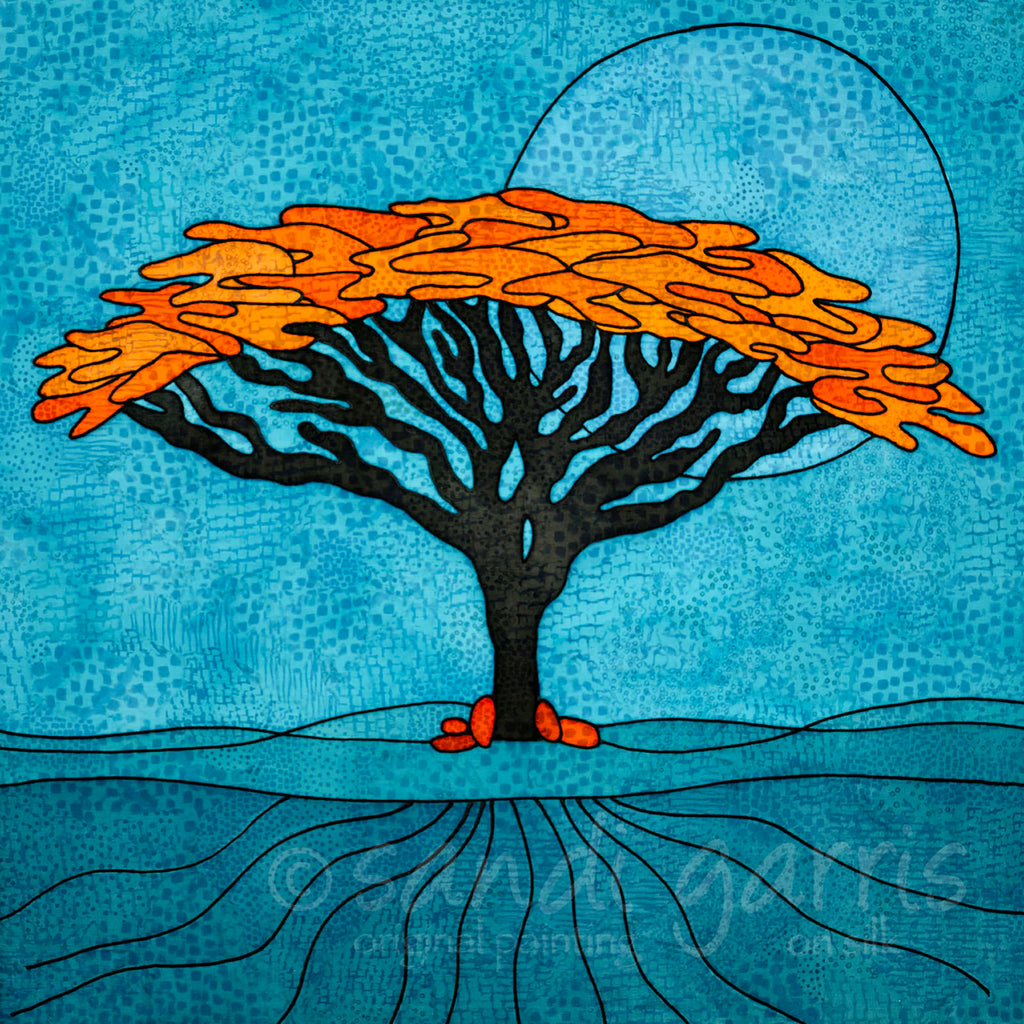 Rooted - Turquoise  12X12