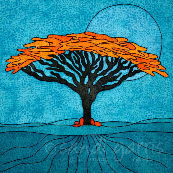 Rooted - Turquoise  20X20