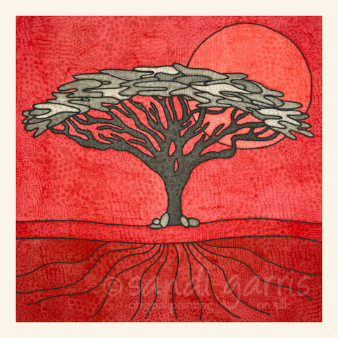 Rooted - Red  20 X 20