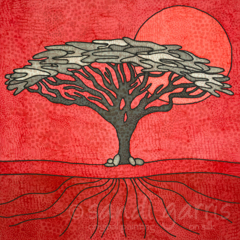 Rooted - Red  20 X 20