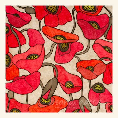 Wild Poppies  20 X 20