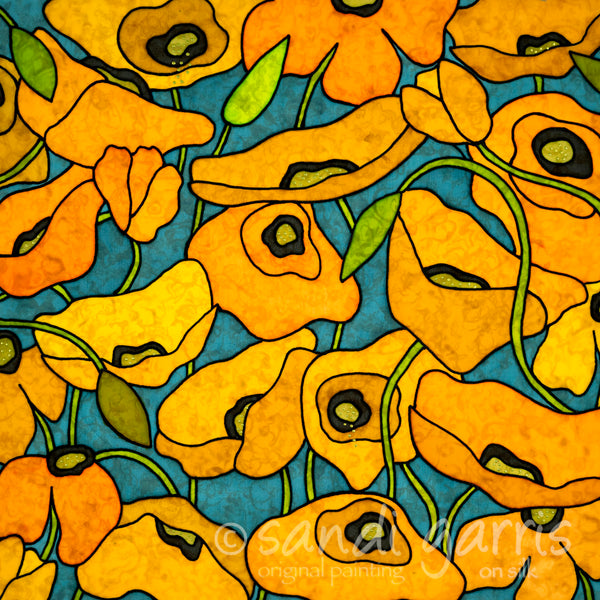 Wild Poppies Orange  12X12
