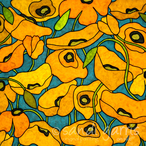 Wild Poppies Orange  12X12