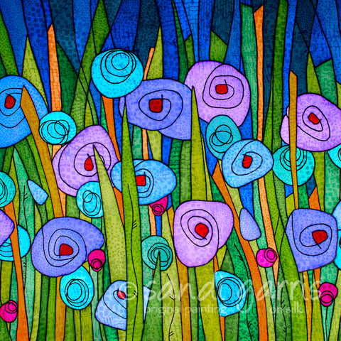 Wildflowers - Blue  30X30