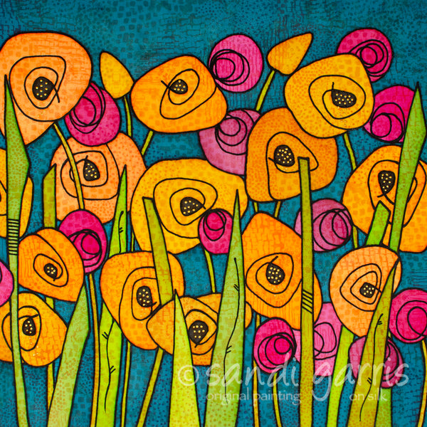Wildflowers - Yellow  20 X 20