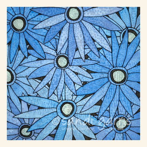 Bloom Baby Bloom  - Blue  20 X 20