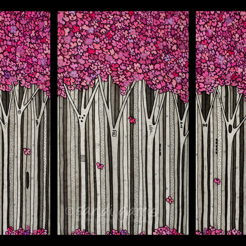Cherry Blossoms Triptych