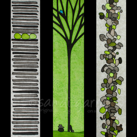 Zen Triptych - Green